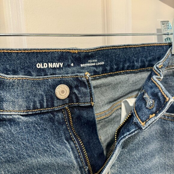 Mid Rise Boyfriend Loose‎ Medium Wash Jeans - Size 4 - Picture 3 of 4